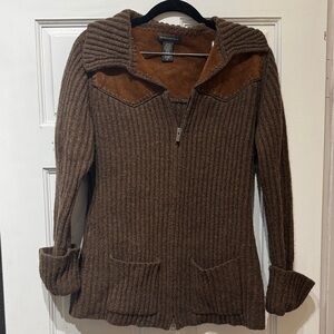 Vintage Banana Republic Wool/ Leather Sweater